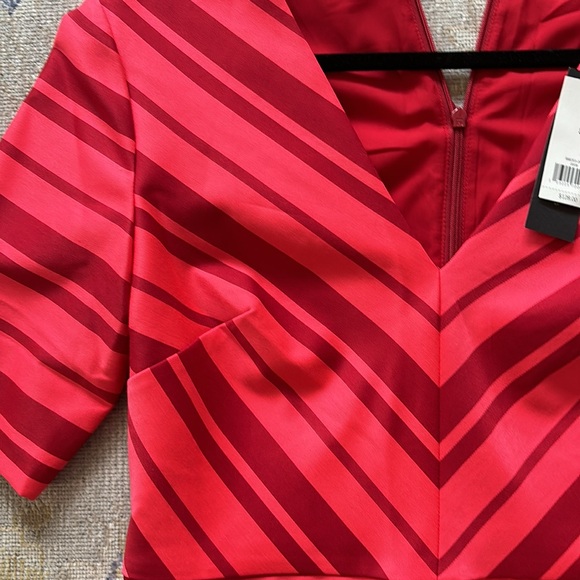 NWT Banana Republic Red Striped A-Line Dress 8 - Picture 2 of 5